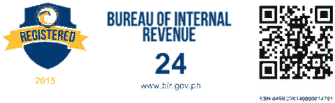 Bureau of Internal Revenue registration badge, registered 2015, RSN 045RC20240000014781